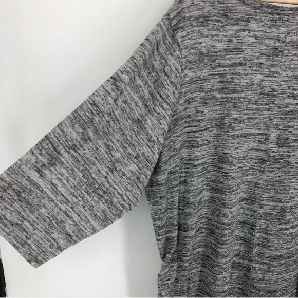 Catherines Shirt Womens 2X Penguin Sequins Gray Marl Ruched Tie Sides 3/4 Sleeve - Picture 3 of 10